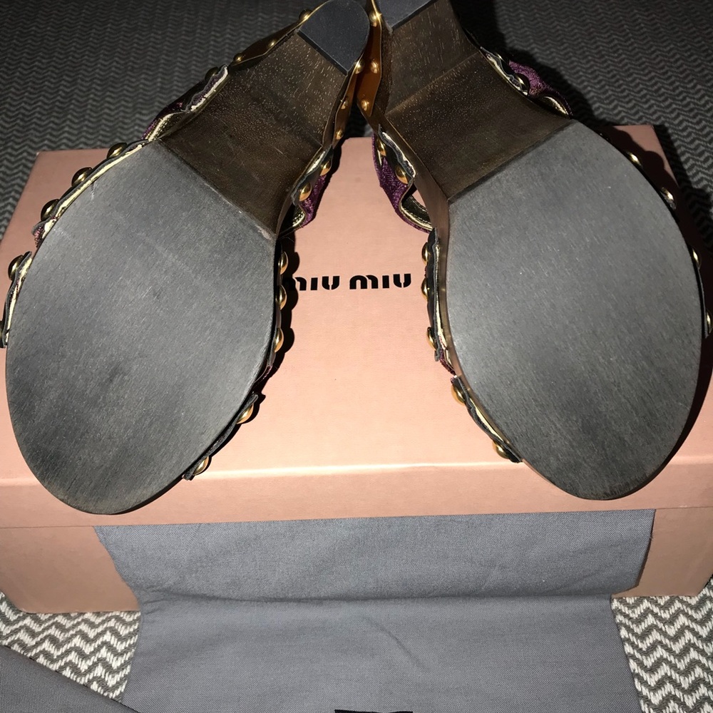 💜MIU MIU Velvet Platform Sandals💜 - Picture 8 of 8